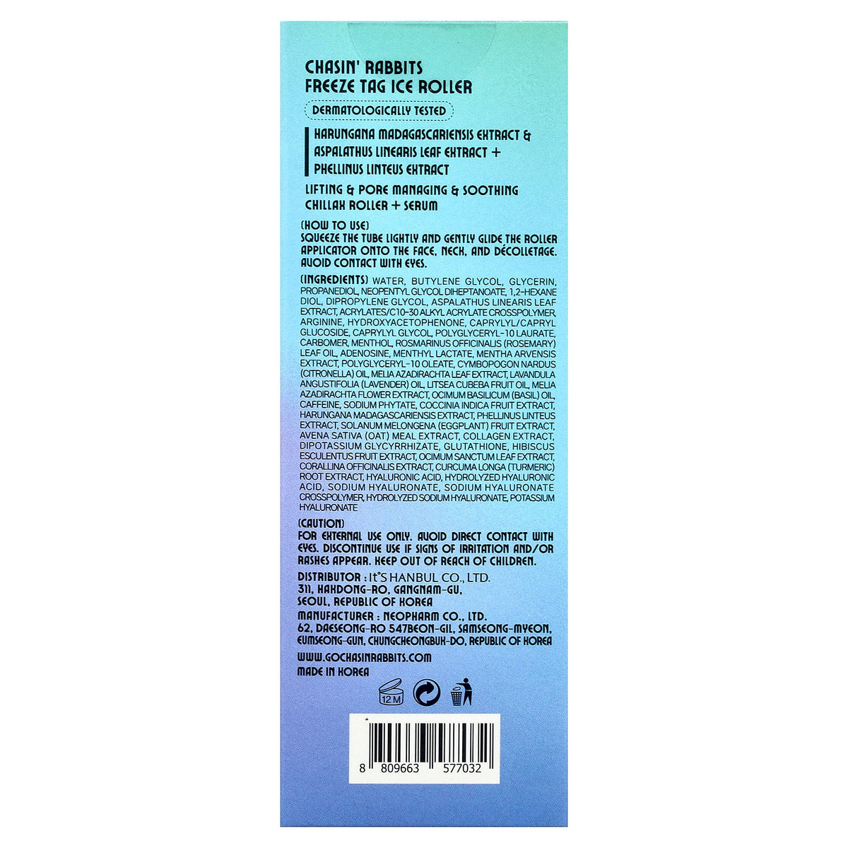 Chasin' Rabbits, Freeze Tag Ice Roller, 1.69 fl oz (50 ml)