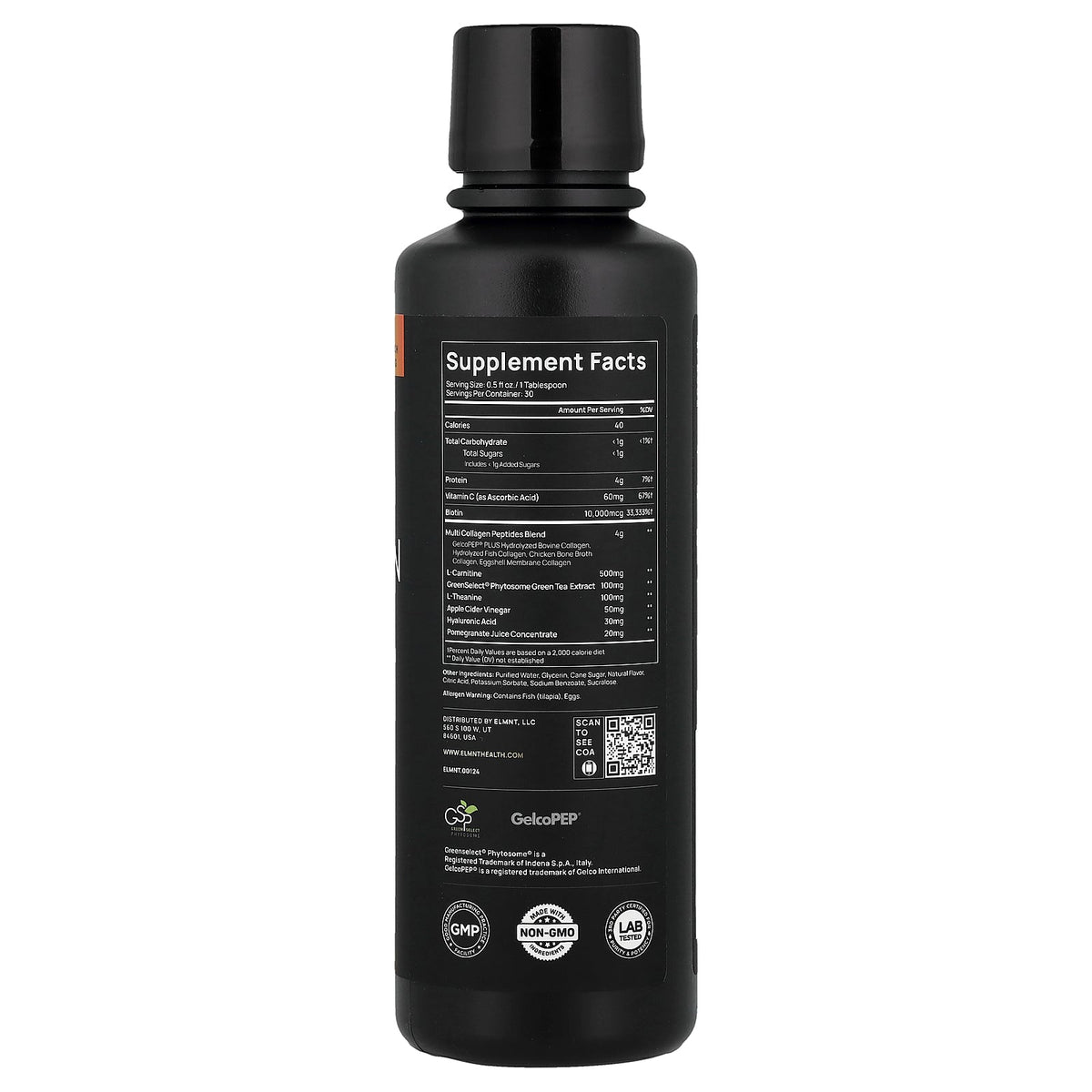 TERRA ELMNT, Multi Collagen Burn, Peach Ring, 15.21 fl oz (450 ml)