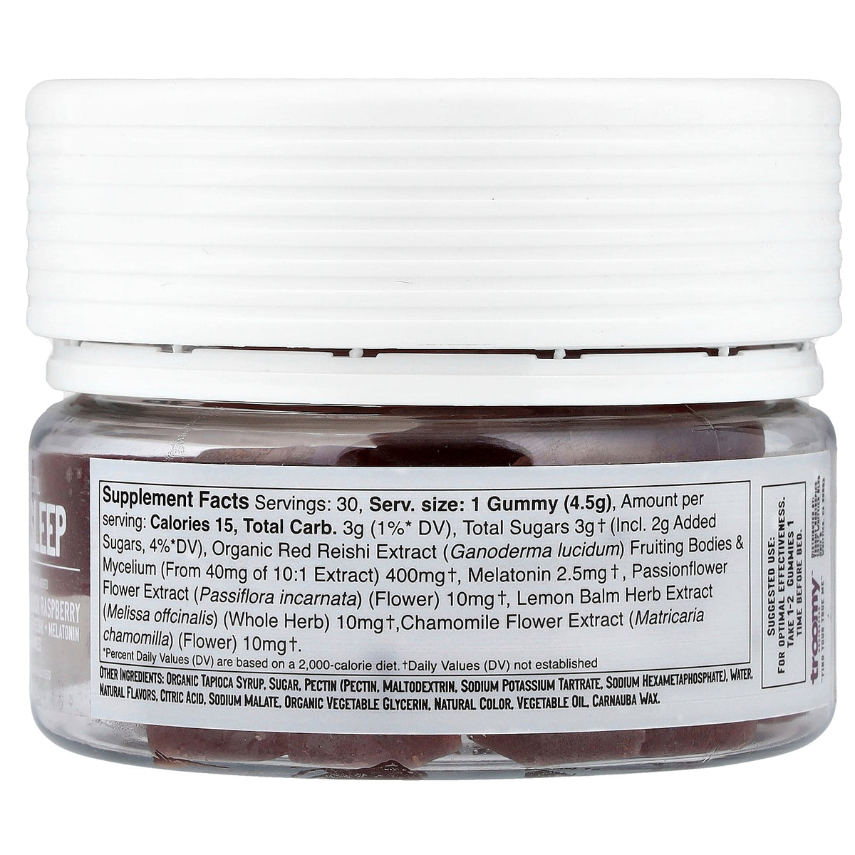 Troomy Nootropics, Sleep, Functional Mushrooms Gummies, Black Raspberry, 30 Gummies