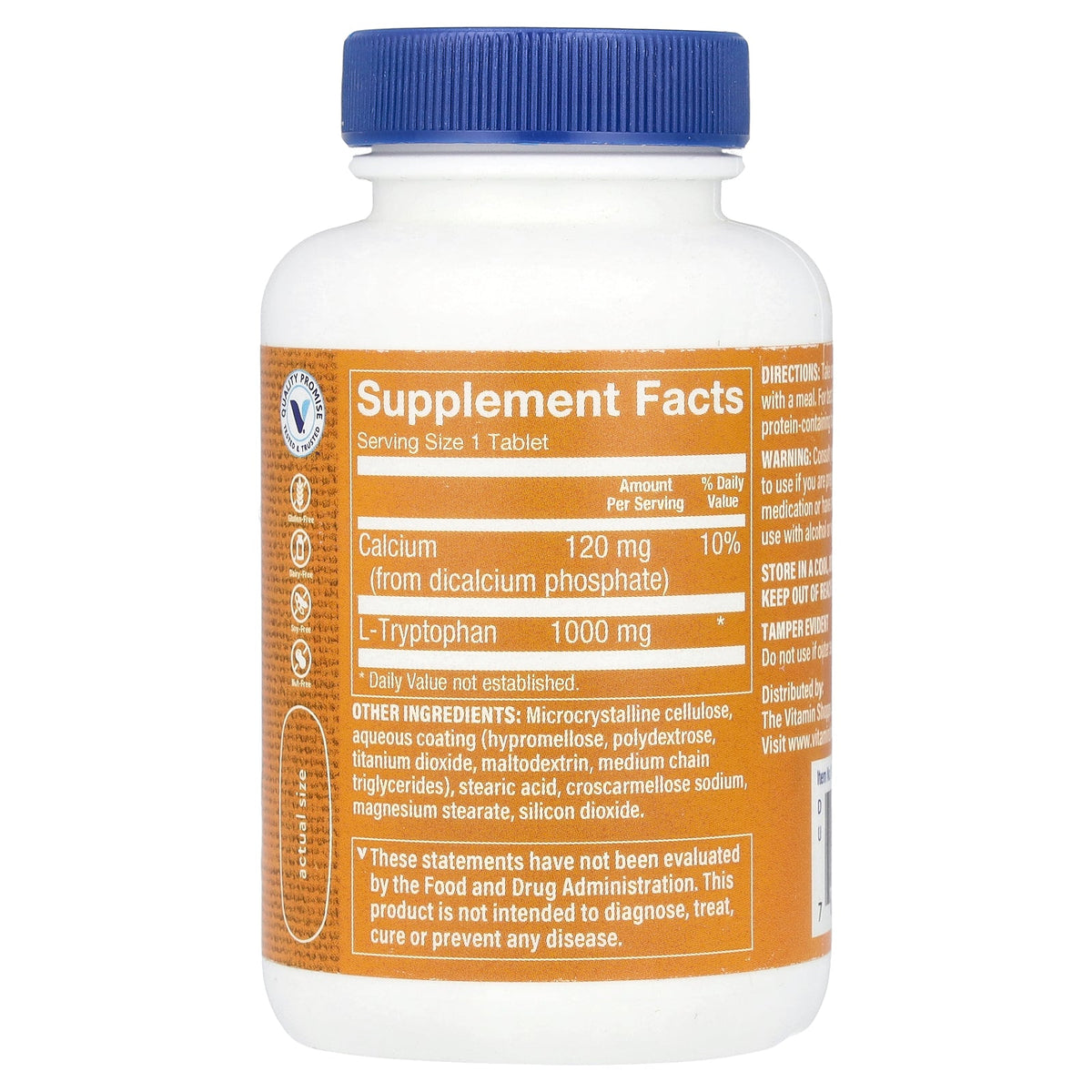 The Vitamin Shoppe, L-Tryptophan, 1,000 mg, 60 Tablets