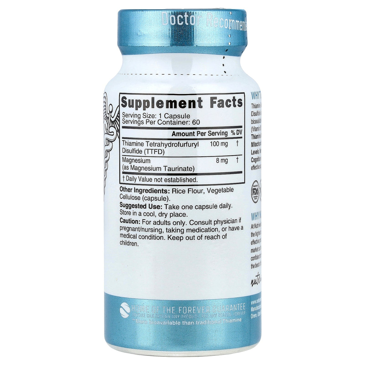 Nutri, Advanced TTFD-B1 Complex, 60 Vegan Capsules