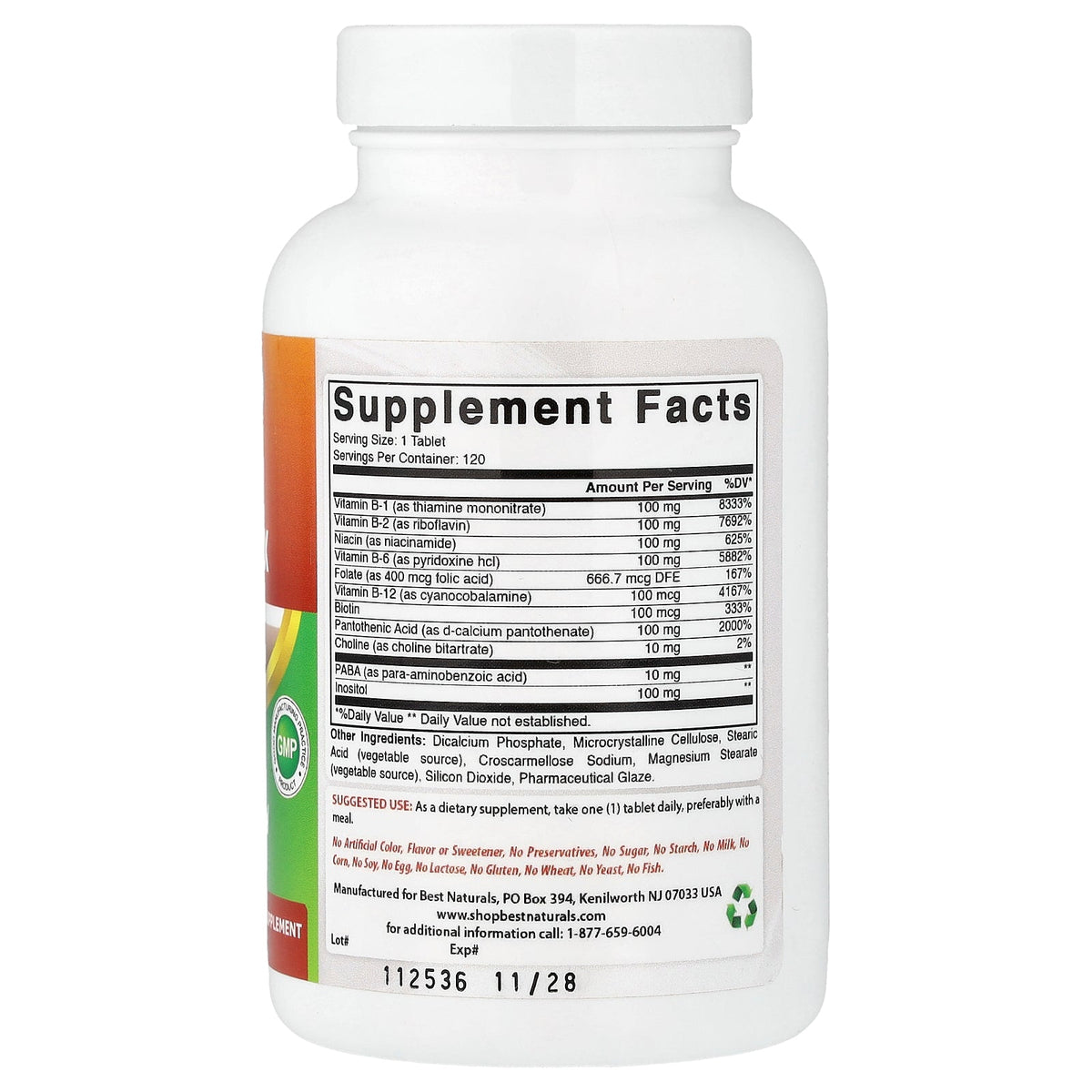 Best Naturals, B-100 Complex, 120 Tablets