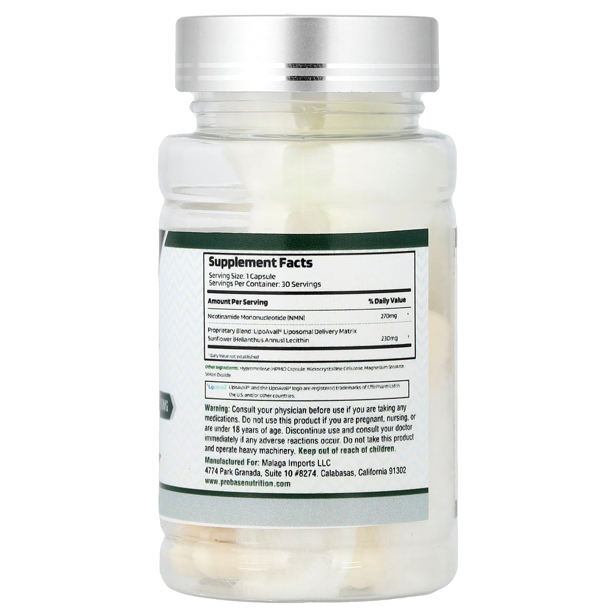 Probase Nutrition, Liposomal NMN With LipoAvail®, 30 Capsules