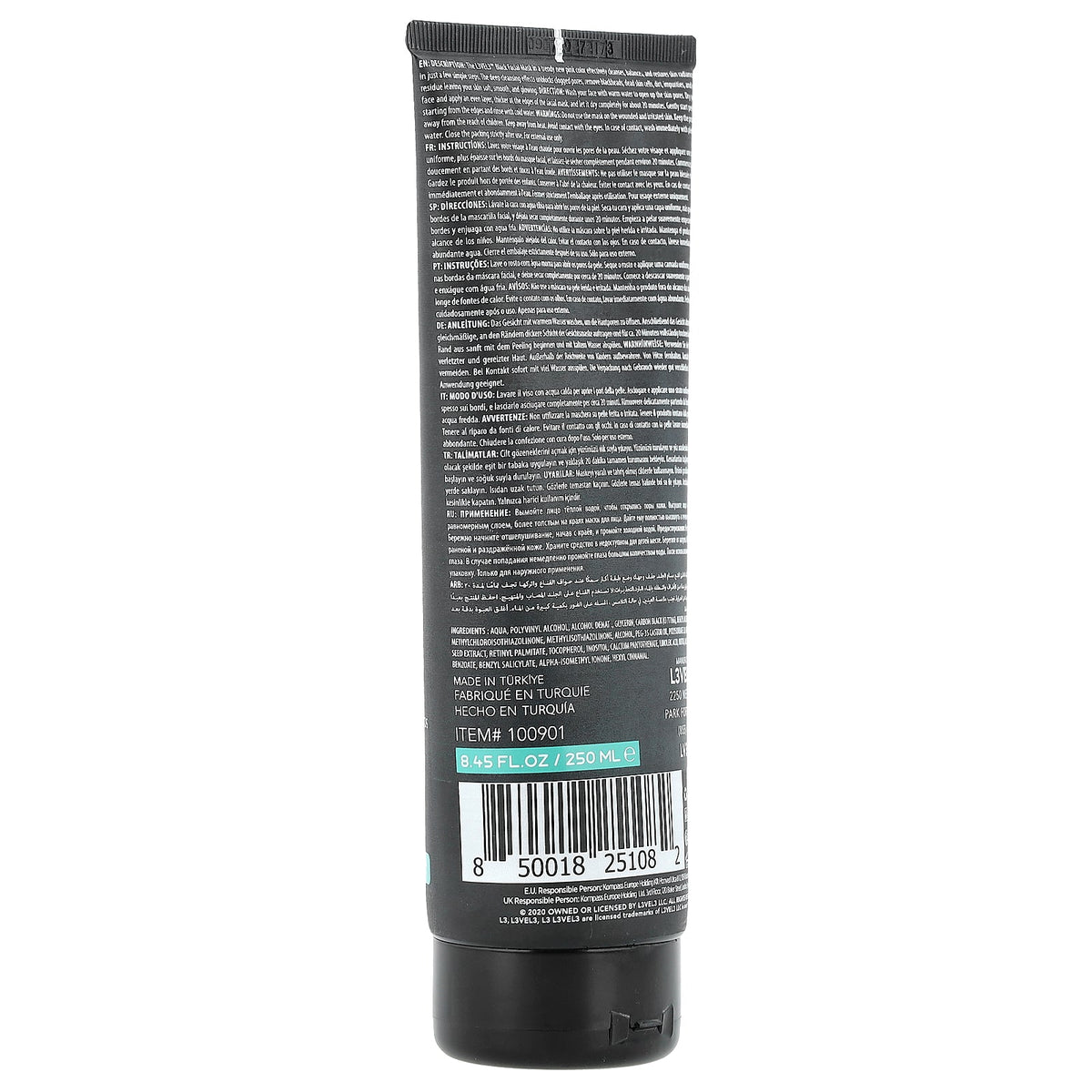 Level 3, Black Mask, Charcoal, 8.45 fl oz (250 ml)