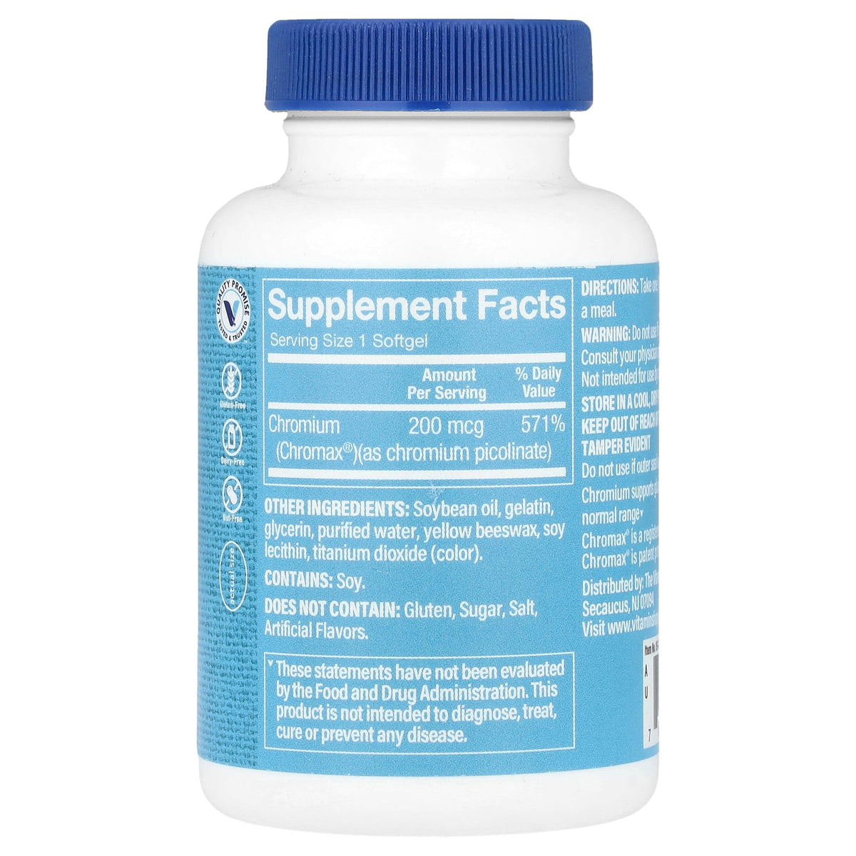 The Vitamin Shoppe, Chromax® Chromium Picolinate, 200 mcg, 300 Softgels