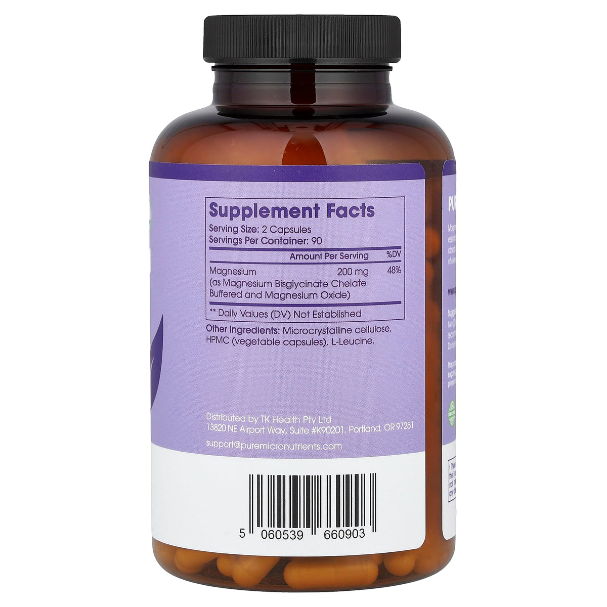Pure Micronutrients, Pure Magnesium, 180 Capsules (100 mg per Capsule)