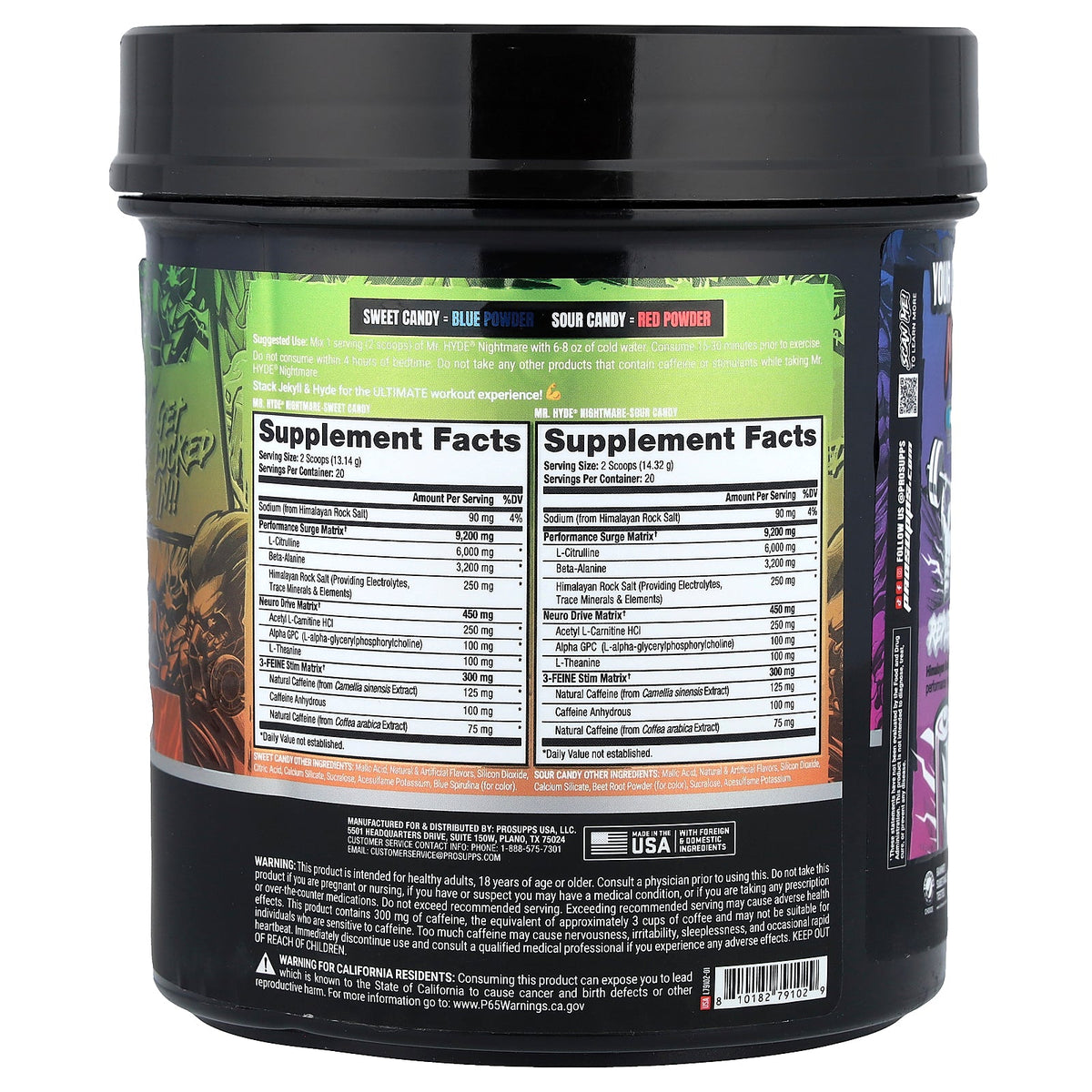 ProSupps, Mr. Hyde Nightmare, Intense Energy Pre-Workout, Sweet & Sour Candy, 1 lb 3.4 oz ( 549.2 g)