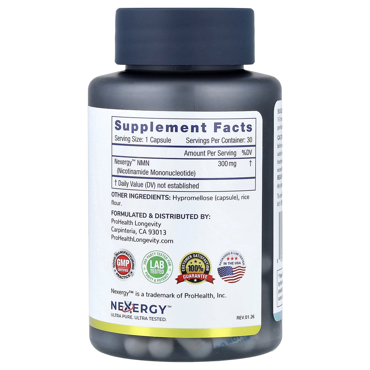 ProHealth Longevity, Essentials, NMN 300, 300 mg, 30 Capsules
