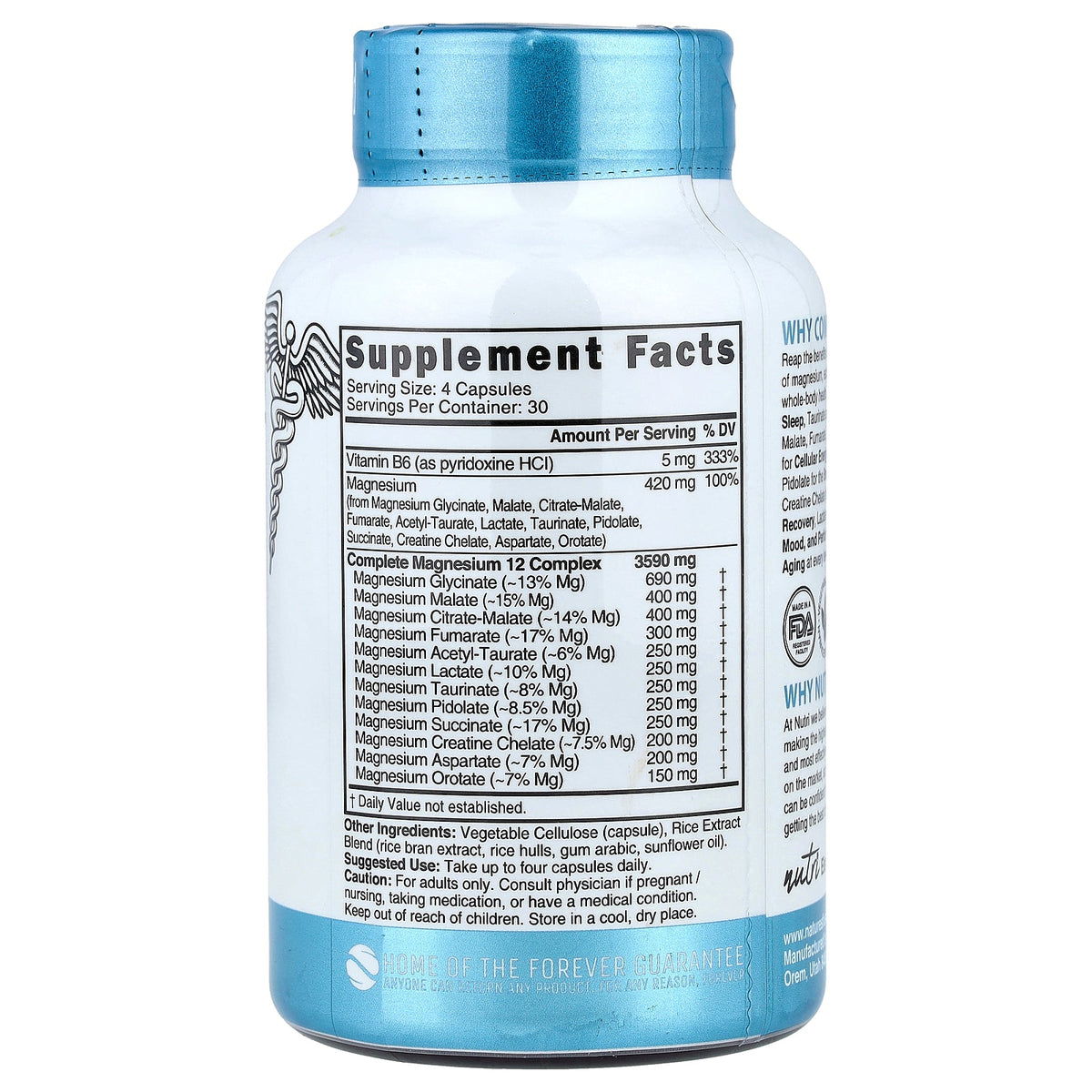 Nutri, Complete 12 Magnesium Complex, 120 Vegan Capsules