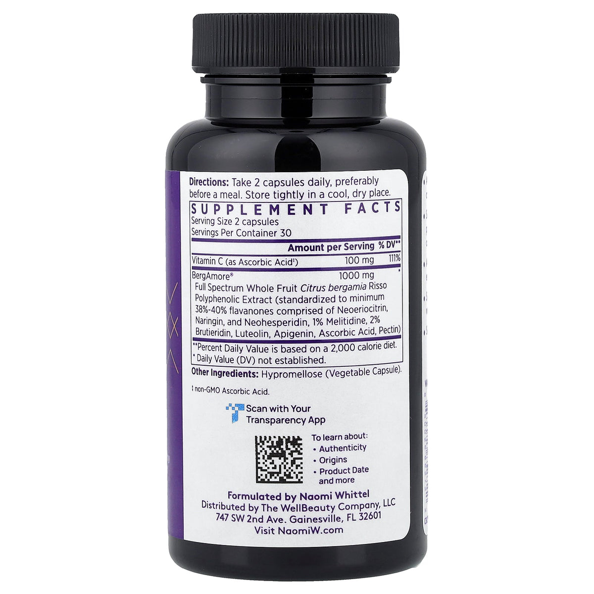 NAOMI, Italian Citrus Bergamot, 60 Veggie Capsules (500 mg per Capsule)