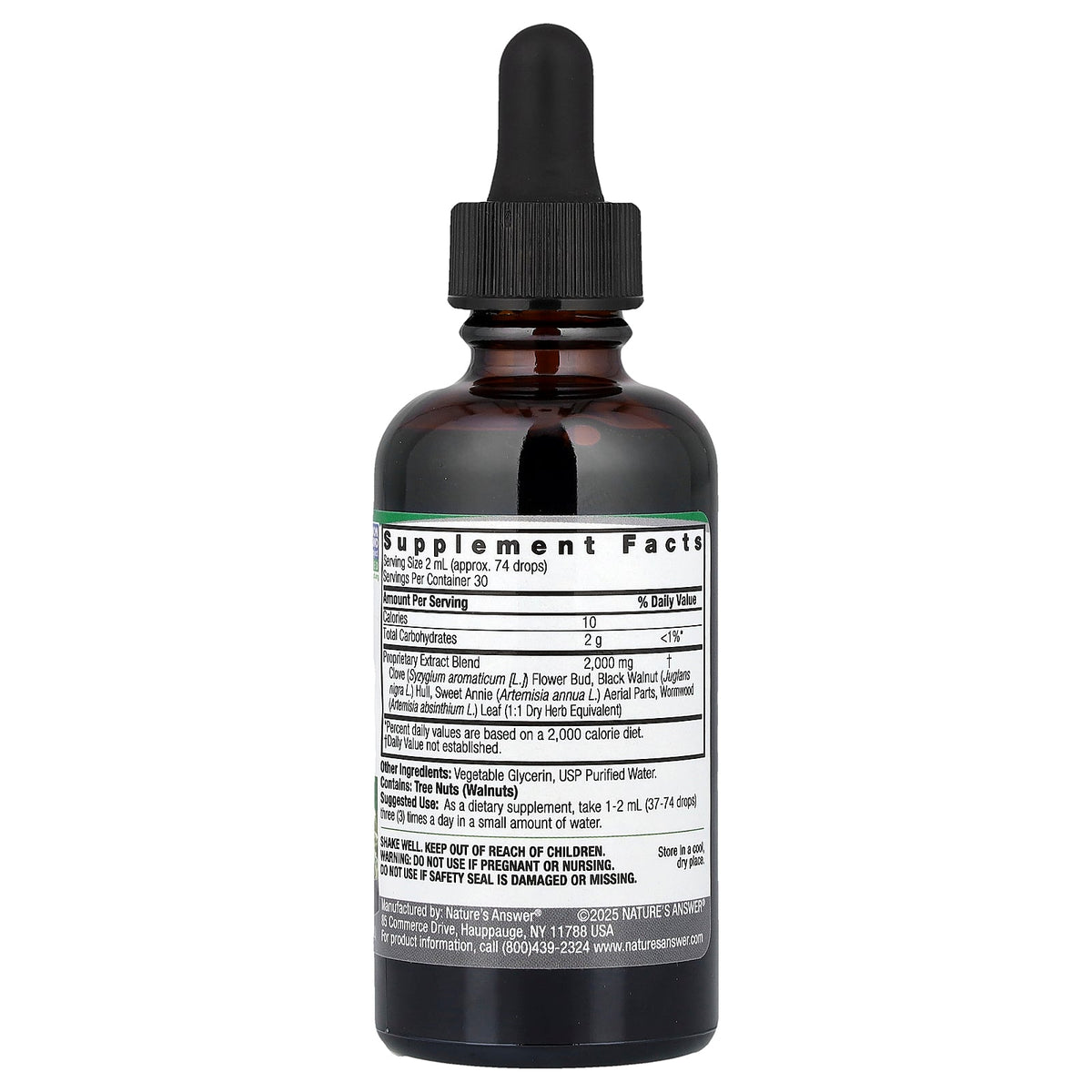 Nature's Answer, Black Walnut & Wormwood, Fluid Extract, Alcohol Free, 2 fl oz (60 ml)