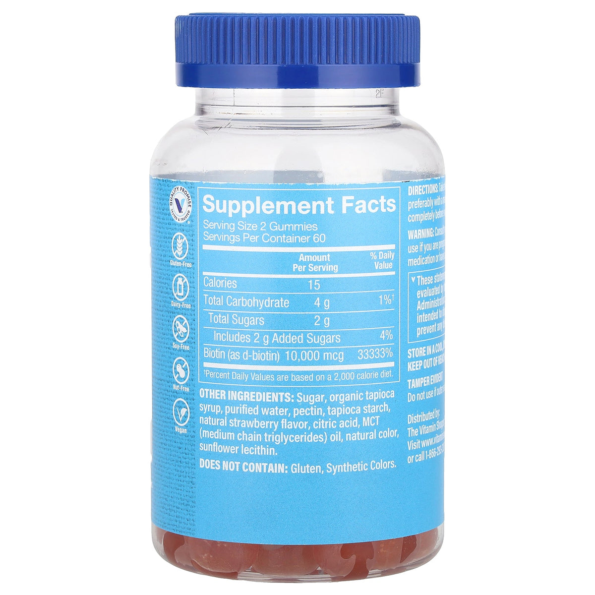 The Vitamin Shoppe, Biotin Gummies, Strawberry, 120 Gummies (5,000 mcg per Gummy)