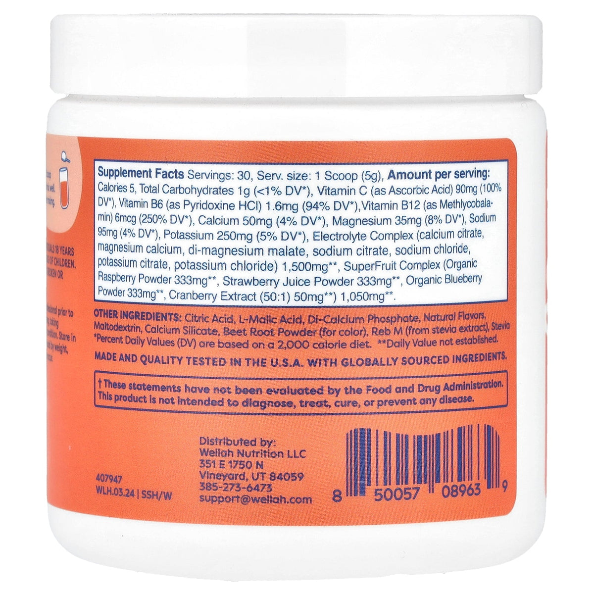 Wellah, Splish Splash Hydration, Watermelon, 5.5 oz (153 g)