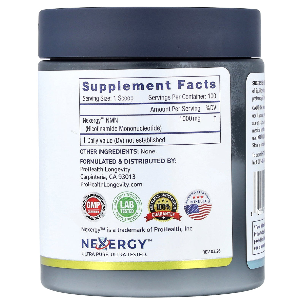 ProHealth Longevity, Essentials, NMN Powder, 3.5 oz (100 g)