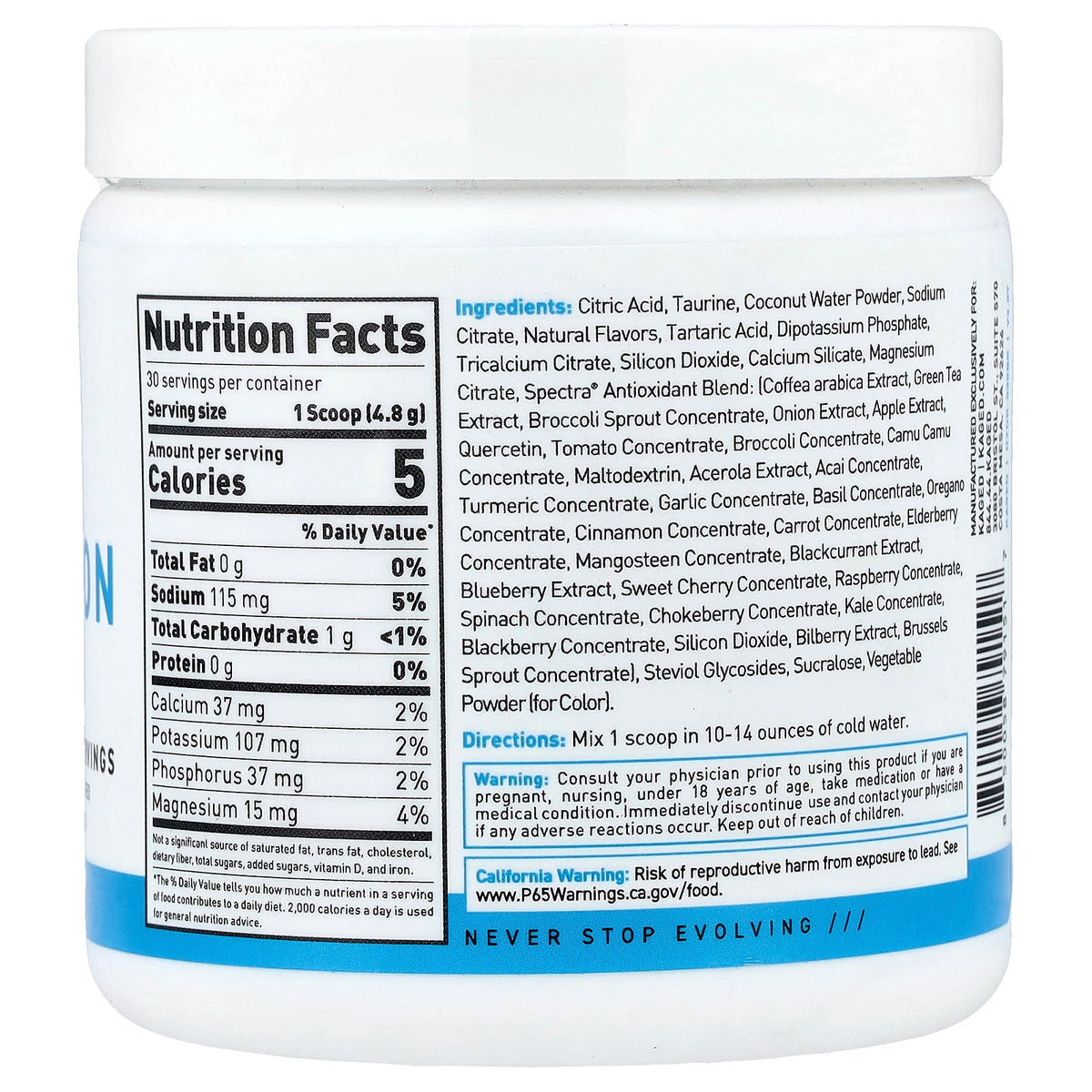 Kaged, Hydration, Blue Raspberry, 5.04 oz (143 g)