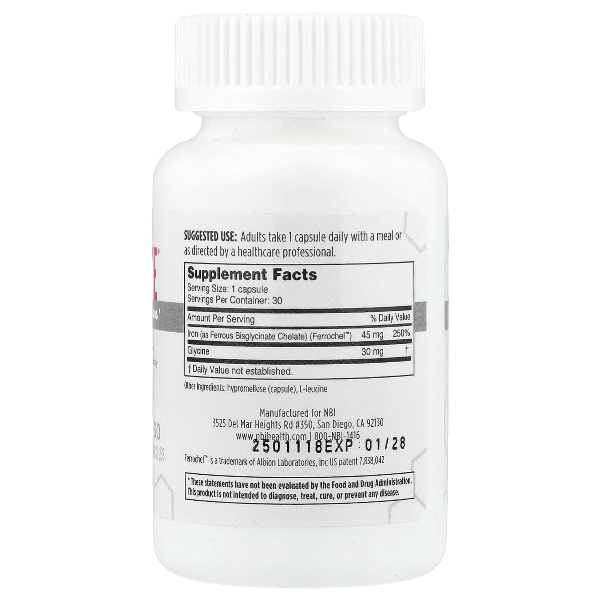 NBI, Ferrosolve®, High Potency, 30 Capsules