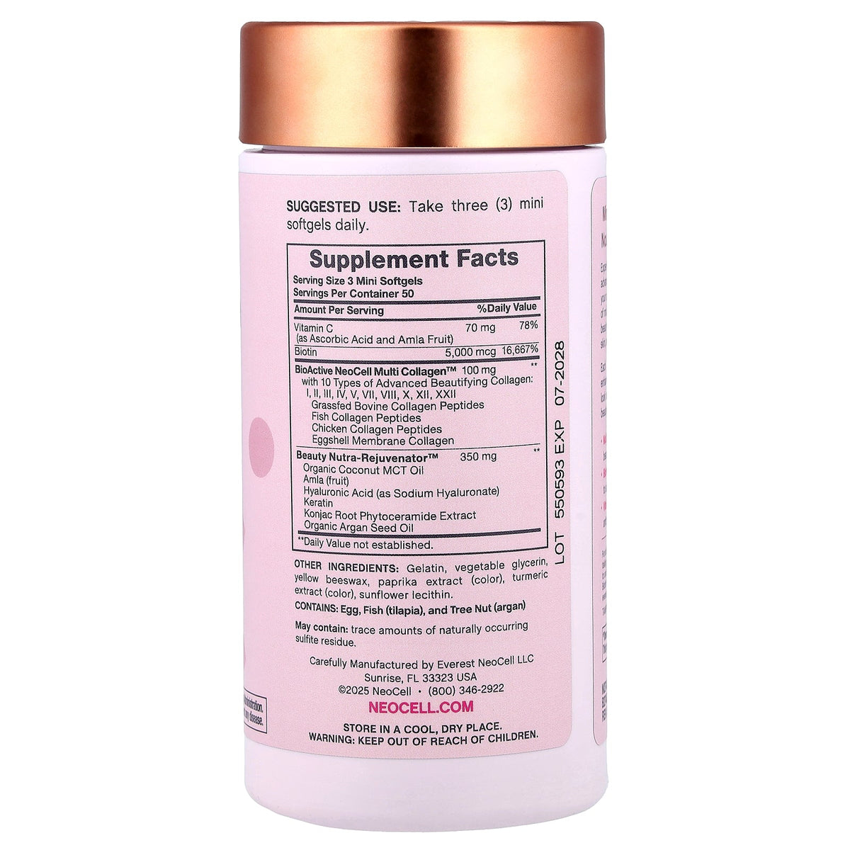NeoCell, Advanced Solutions, Hair, Skin Nails Minis + Multi Collagen Advanced Bio-Peptides™, 150 Softgels