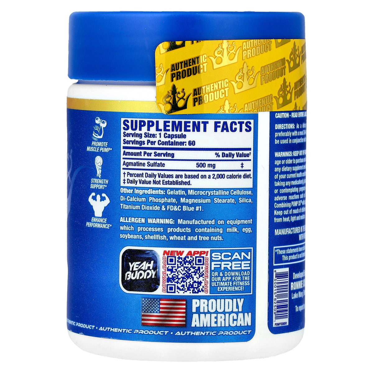 Ronnie Coleman, Vital Edition, Pump XS™, 500 mg, 60 Capsules
