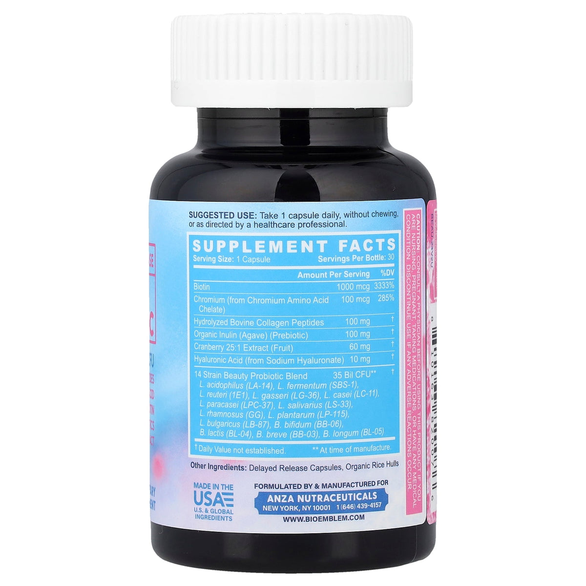BioEmblem, Beauty Probiotic, 30 Veggie Caps