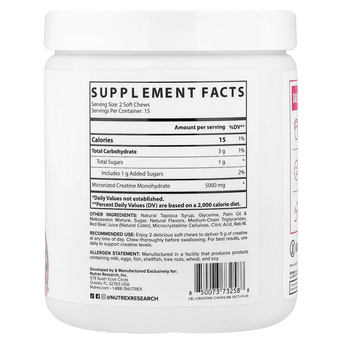 Nutrex Research, Creatine, Berry Blast, 30 Soft Chews