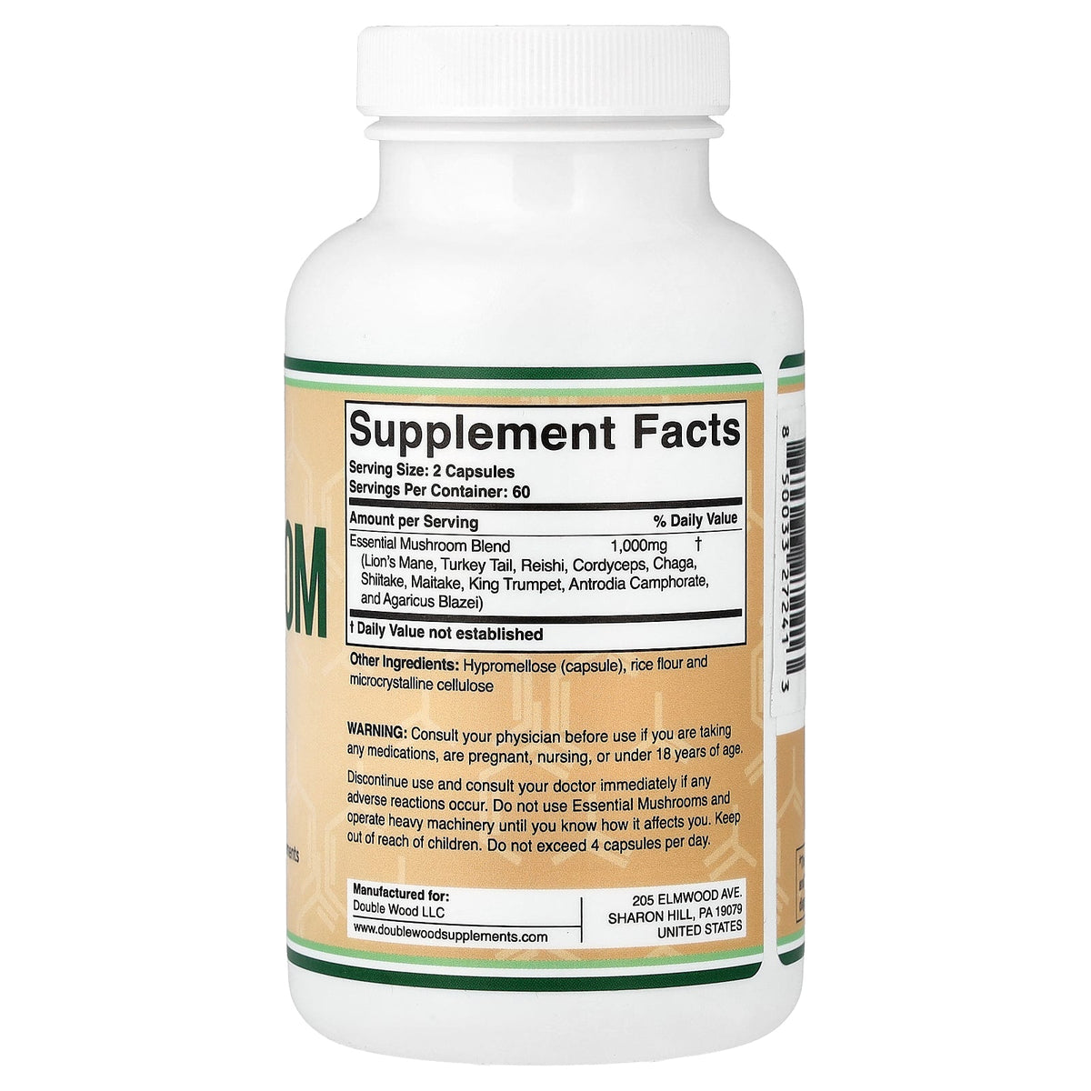 Double Wood Supplements, Mushroom Max, 120 Capsules
