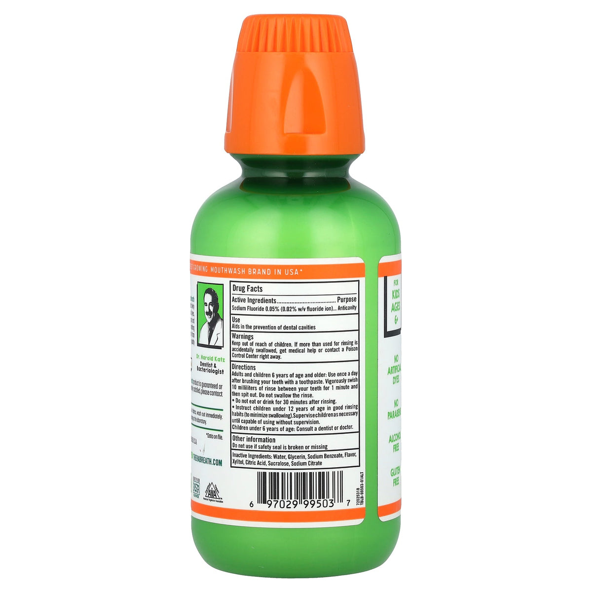 TheraBreath, For Kids! Anti Cavity Oral Rinse, Ages 6+, Wacky Watermelon, 10 fl oz (296 ml)