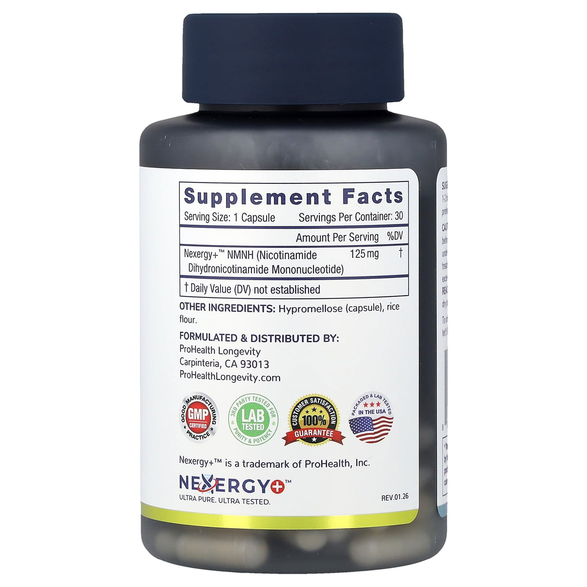 ProHealth Longevity, Essentials, NMNH 125, 125 mg, 30 Capsules