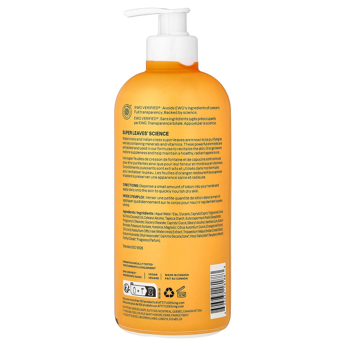 ATTITUDE, Super Leaves®, Body Lotion, Orange Blossom & Eucalyptus, 16 fl oz (473 ml)