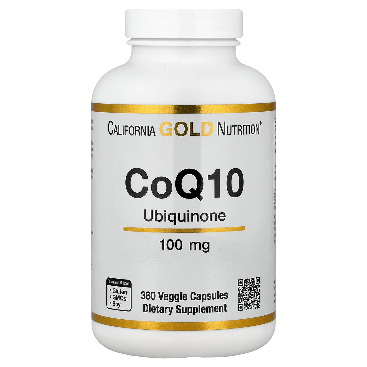 California Gold Nutrition, CoQ10, USP Grade Ubiquinone, 100 mg, 360 Veggie Capsules