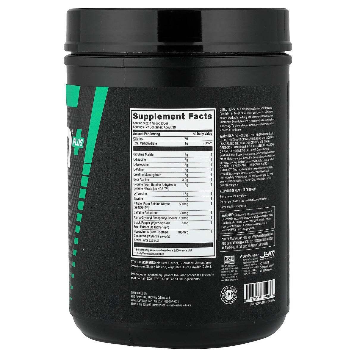JYM Supplement Science, Pre JYM® Plus, Pre-Workout, Fruit Punch Blast, 1.98 lbs (900 g)