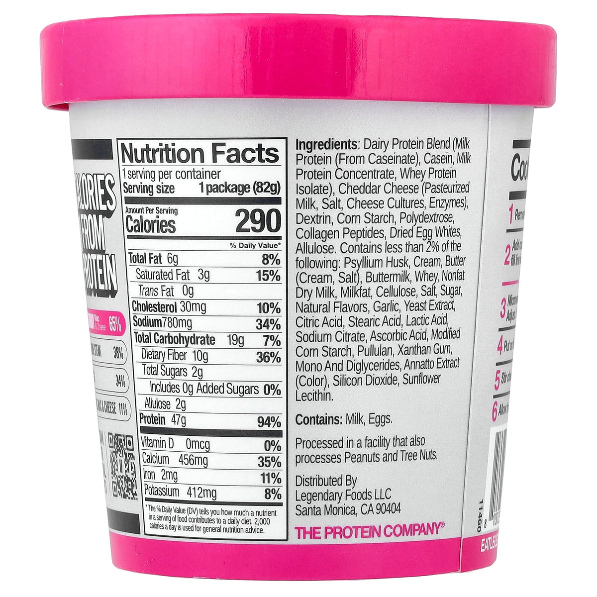 Legendary Foods, Protein Pasta, Mac & Cheese, 6 Count, 2.9 oz (82 g) Each