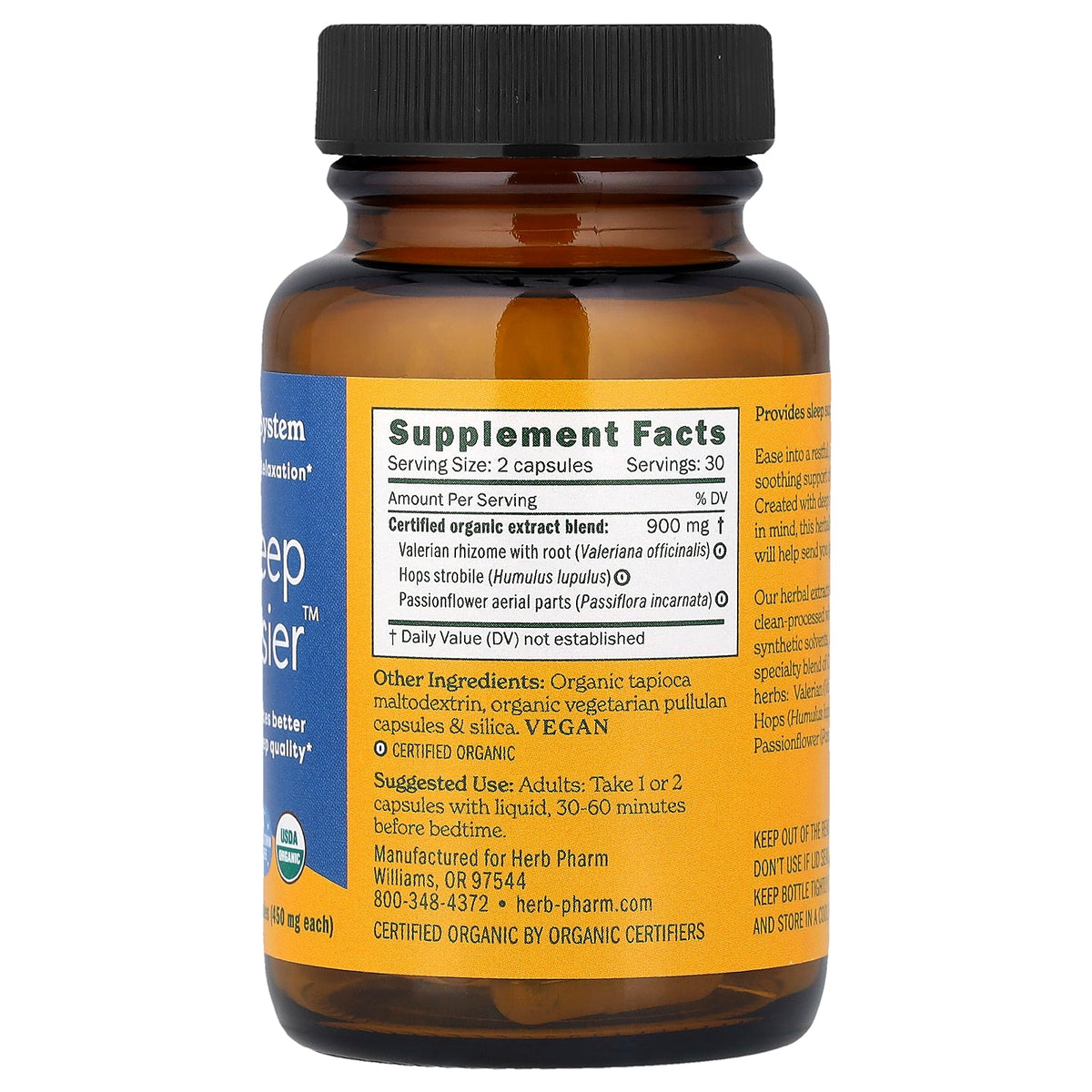 Herb Pharm, Sleep Easier™, 60 Vegetarian Capsules