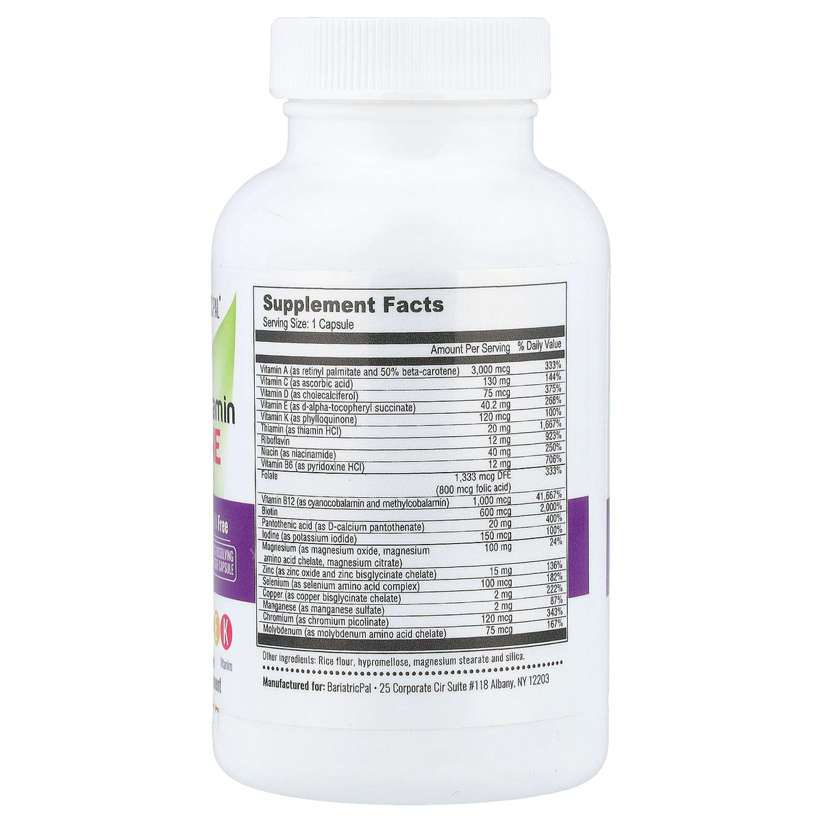 BariatricPal, Multivitamin One, Iron Free, 90 Capsules