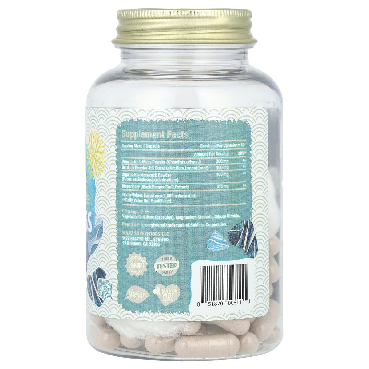Maju Superfoods, Wild Sea Moss, 60 Capsules