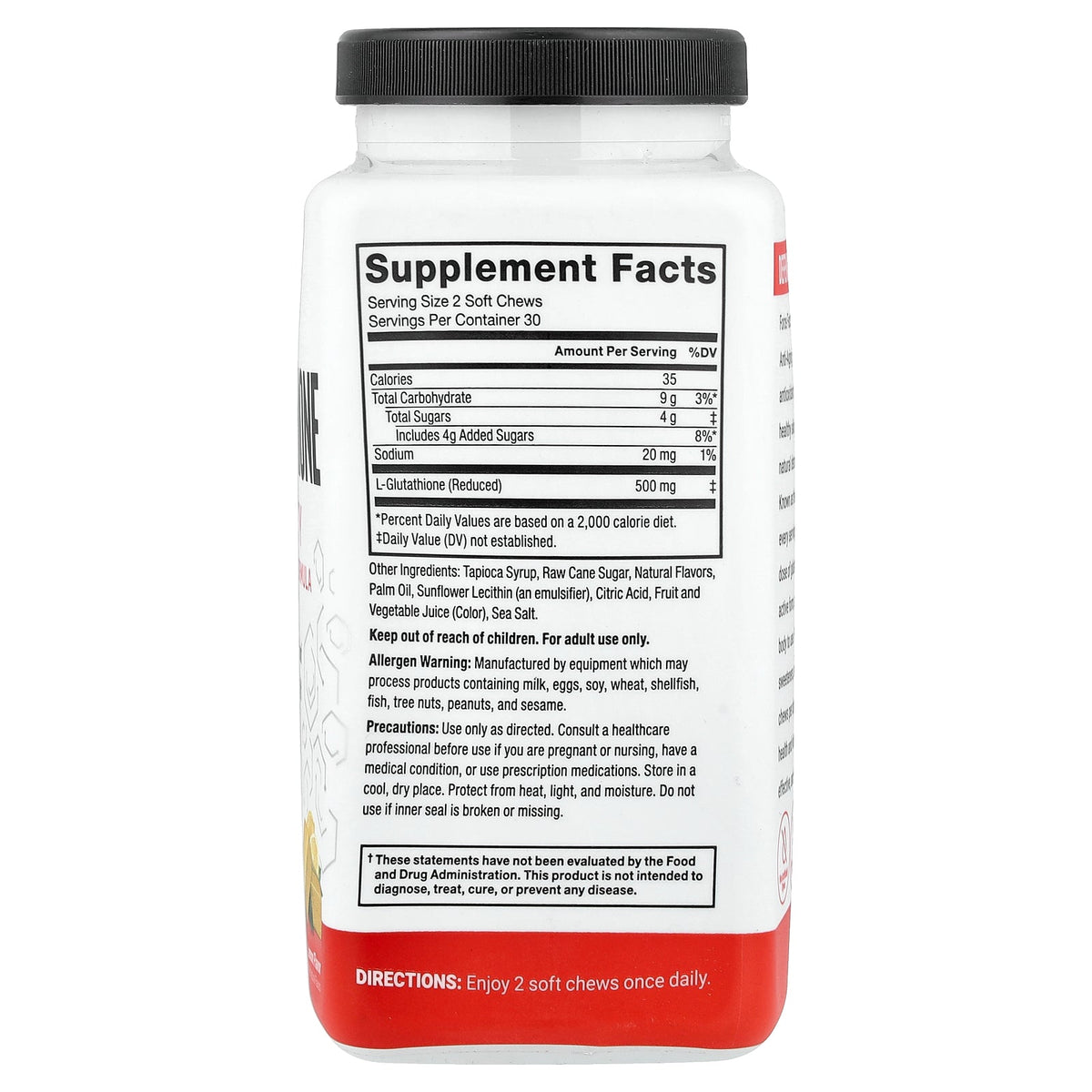 Force Factor, Glutathione, Longevity & Anti-Aging Formula, Lemon, 60 Soft Chews (250 mg per Soft Chew)