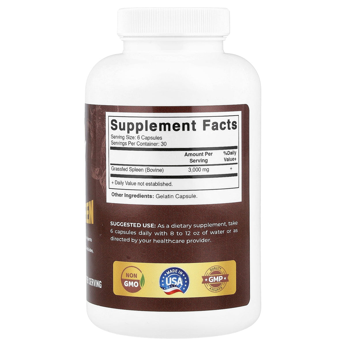 Vitamatic, Grassfed Beef Spleen, 180 Capsules (500 mg per Capsule)