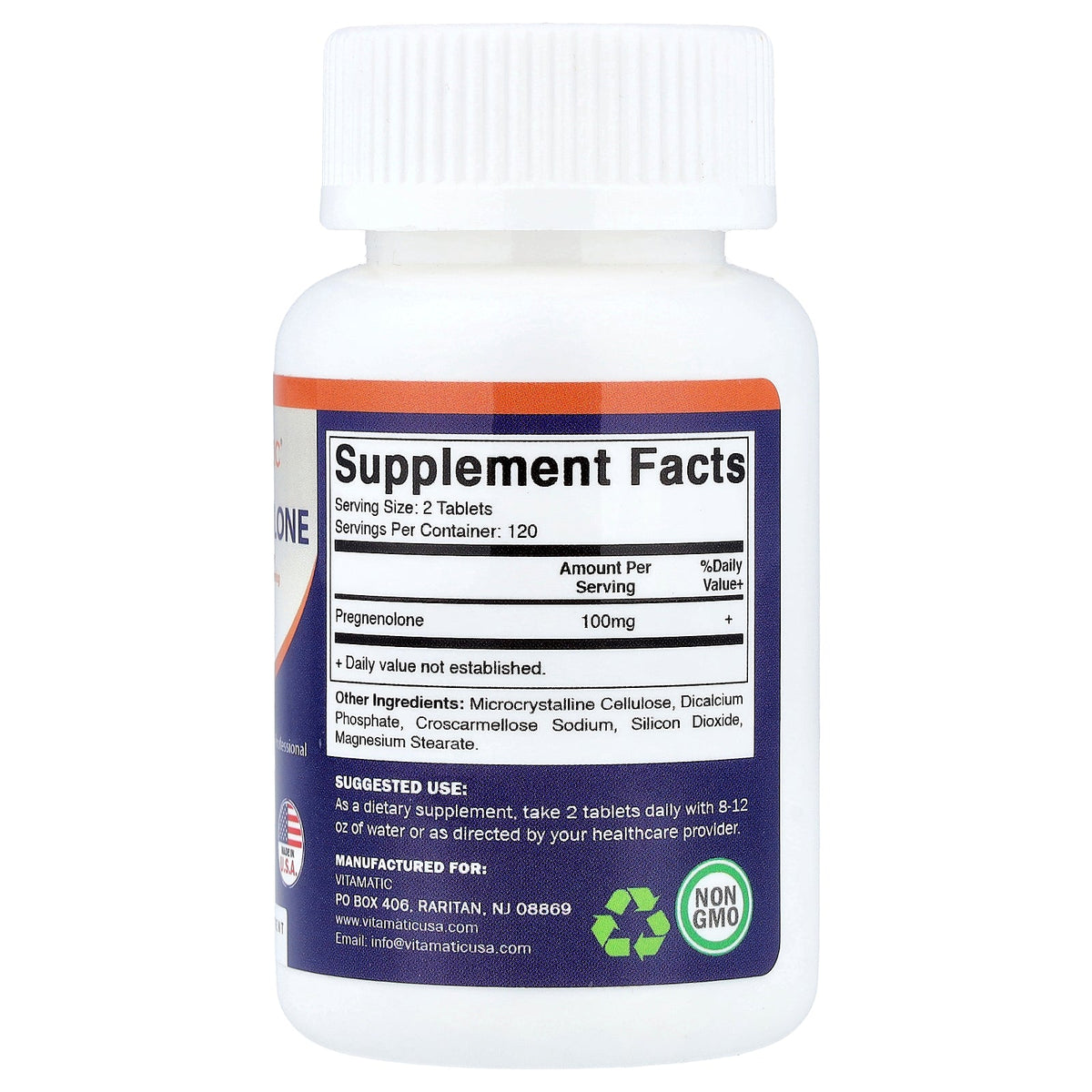 Vitamatic, Pregnenolone, 240 Tablets (50 mg per Tablet)