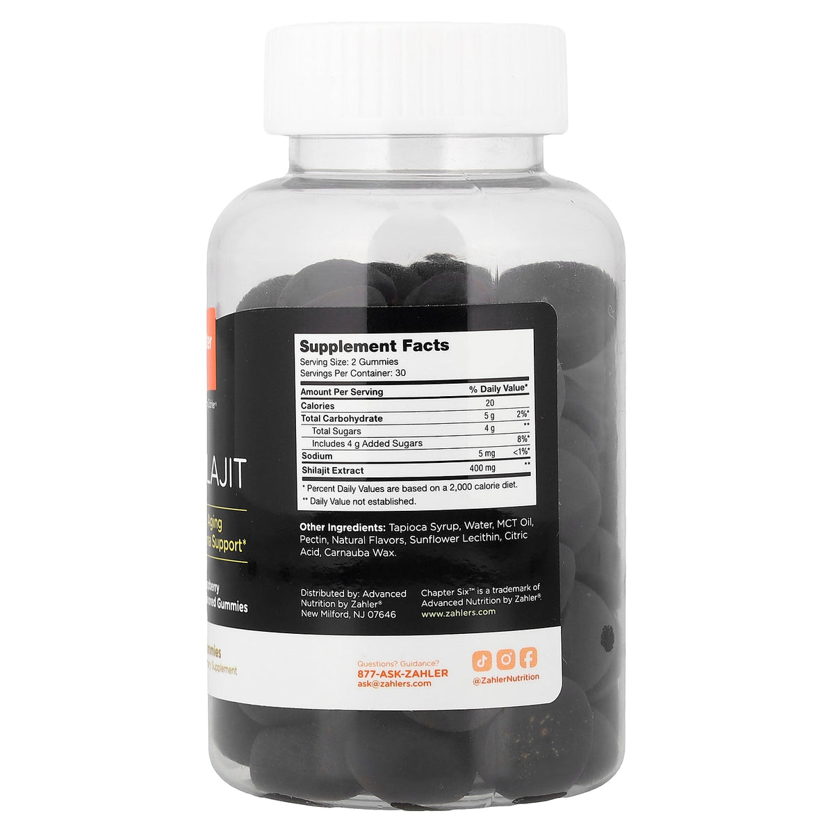Zahler, Chapter Six™, Shilajit Gummies, Raspberry, 60 Gummies