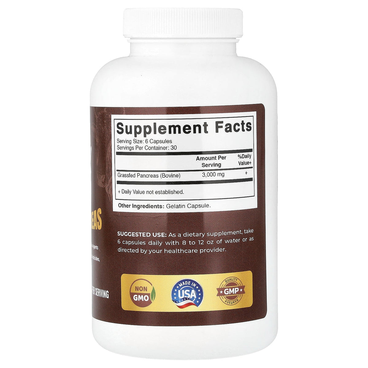 Vitamatic, Grassfed Beef Pancreas, 180 Capsules (500 mg per Capsule)