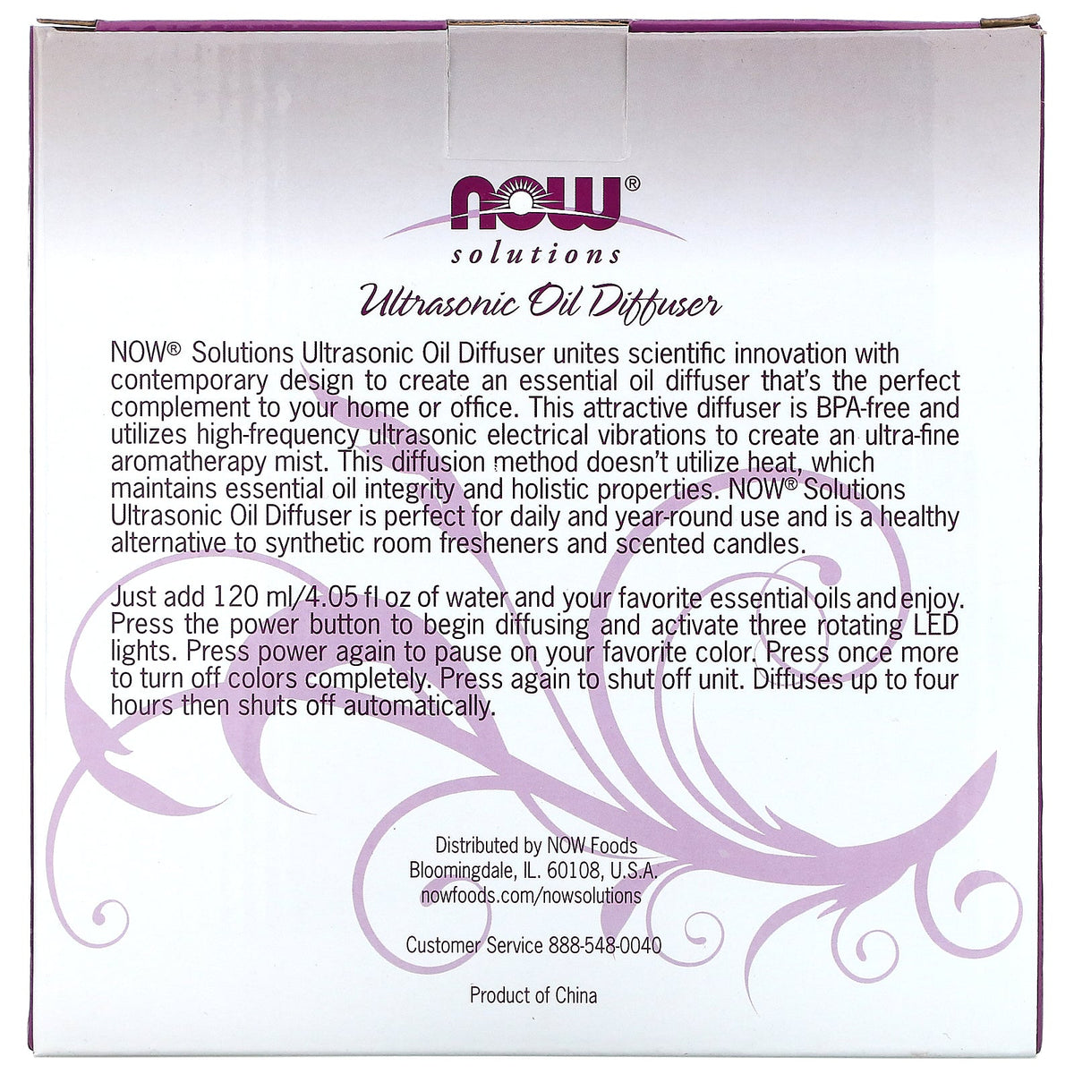 NOW Foods, Solutions, Ultrasonic Oil Diffuser, 1 Diffuser
