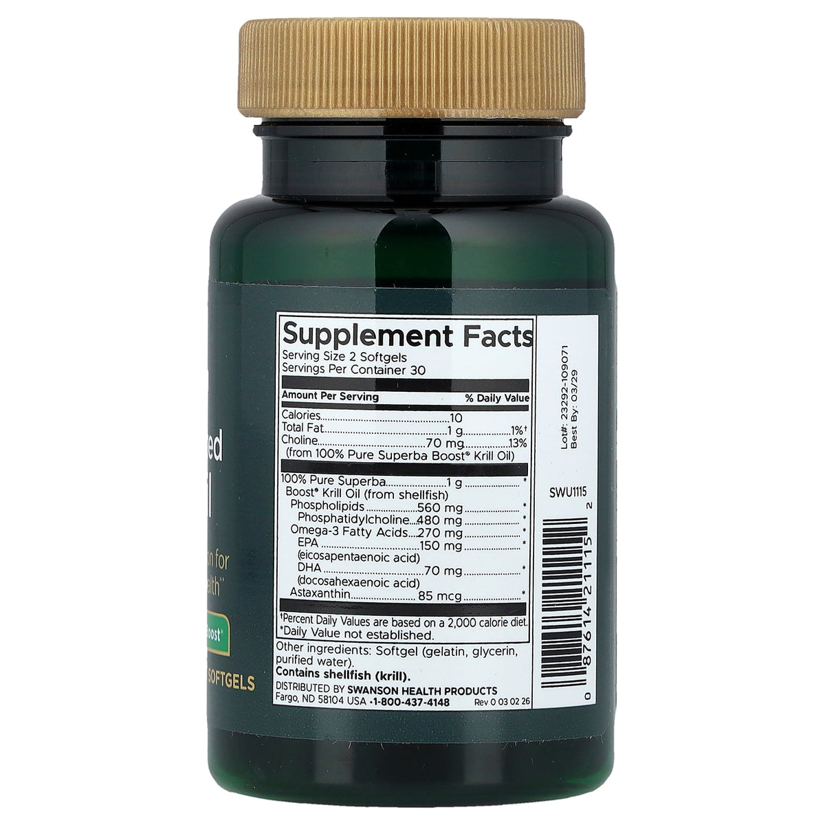Swanson Vitamins, Concentrated Krill Oil, 60 Softgels