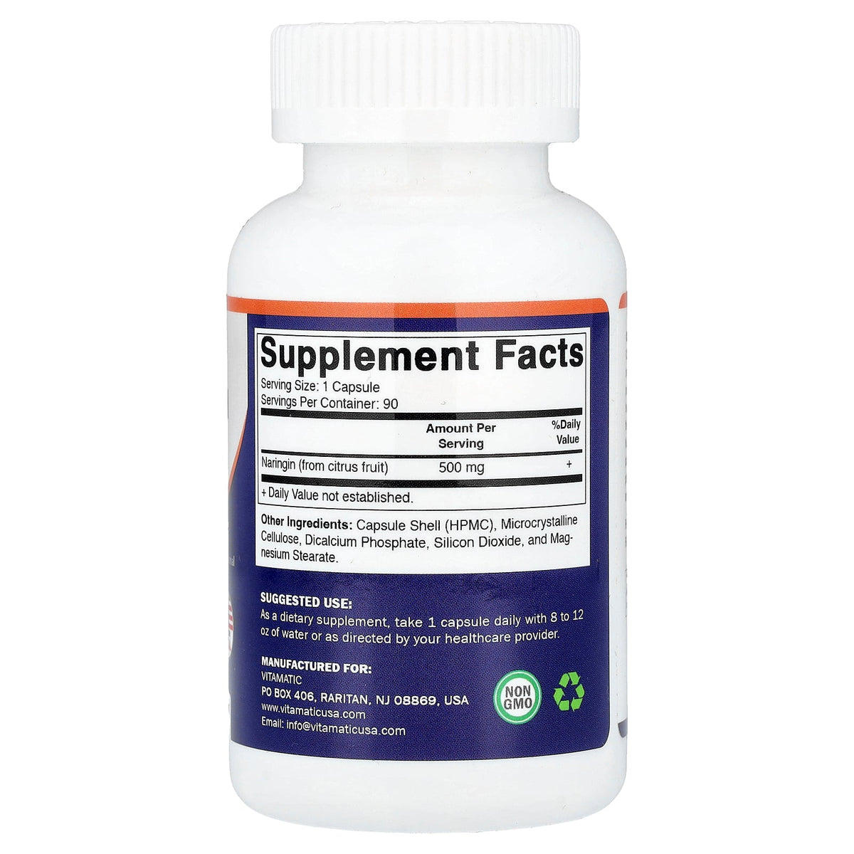 Vitamatic, Naringin, 500 mg, 90 Vegetable Capsules
