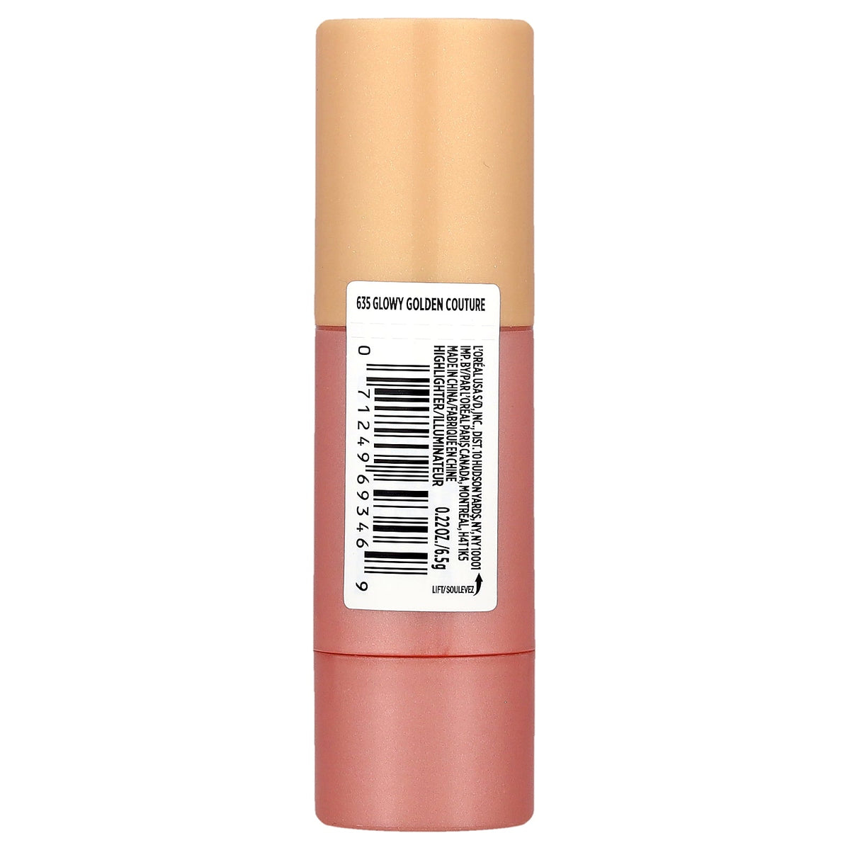 L'Oréal, Lumi, Le Glow Highlighter Stick, 635 Glowy Golden Couture, 0.22 oz (6.5 g)
