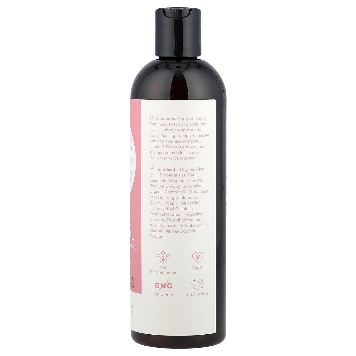 Kin+Kind, Organic Oatmeal Moisturizing Dog Shampoo, Calming Rose, 12 fl oz (354 ml)