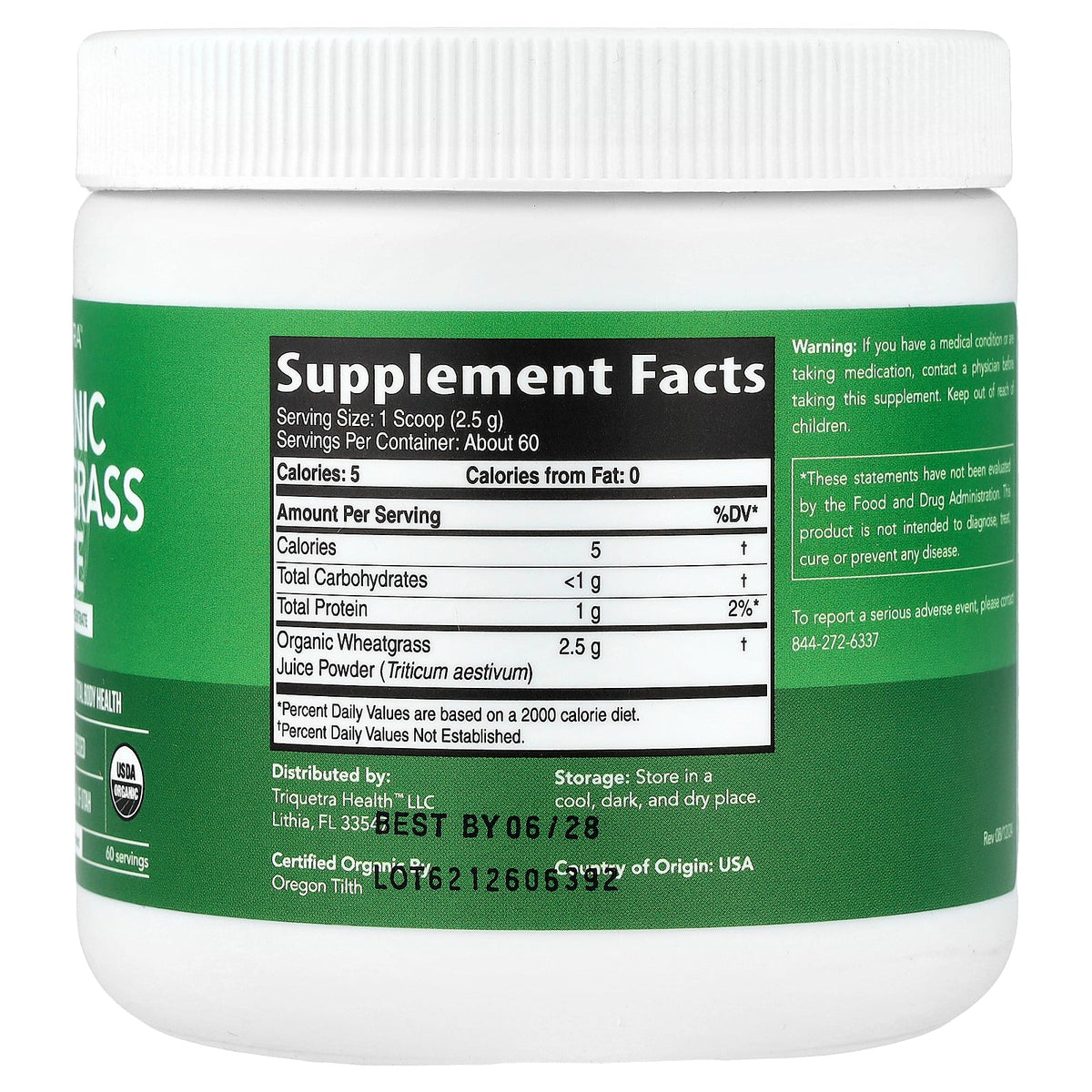 Triquetra, Organic Wheatgrass Juice, 5.3 oz (150 g)