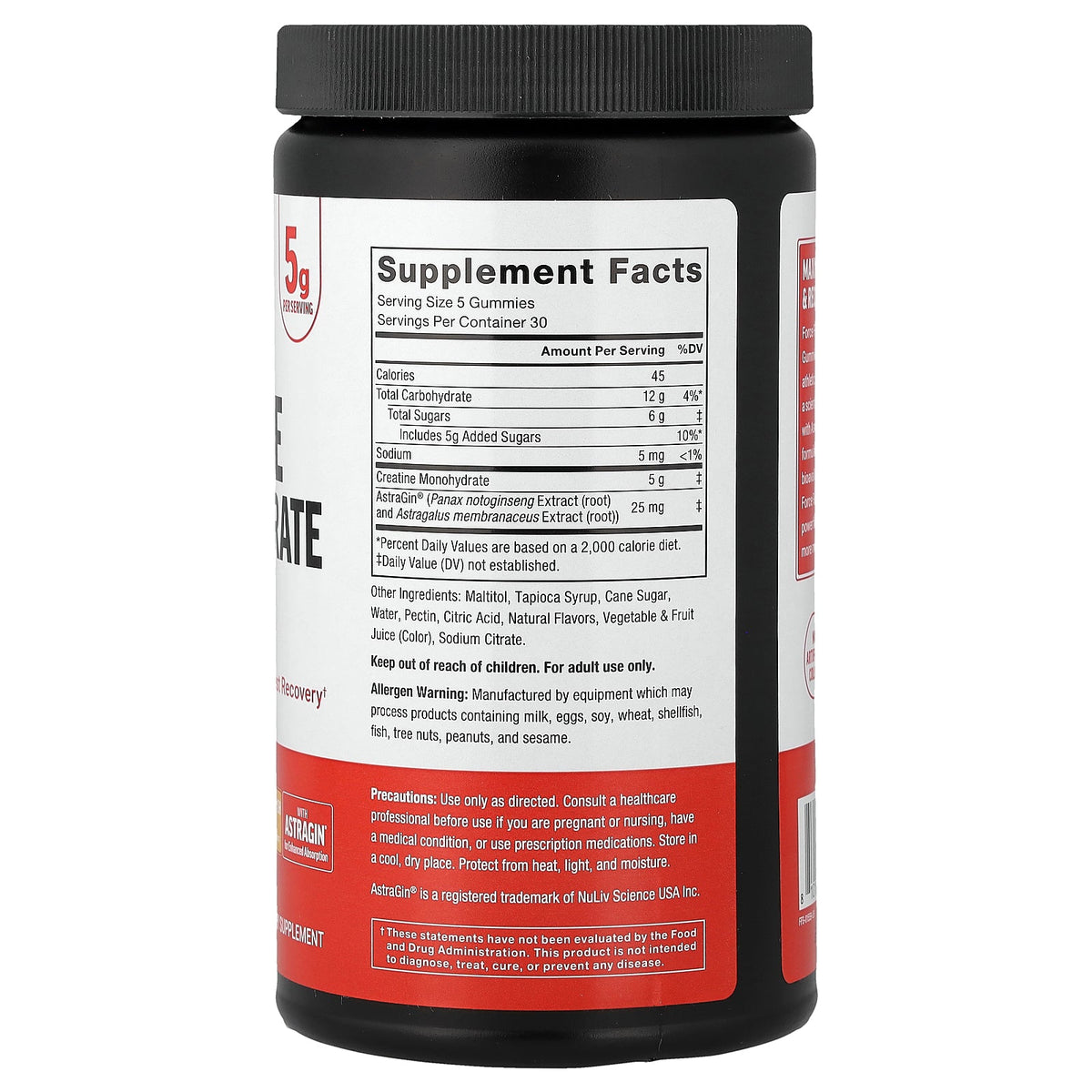 Force Factor, Creatine Monohydrate Gummies, Orange Splash, 150 Gummies