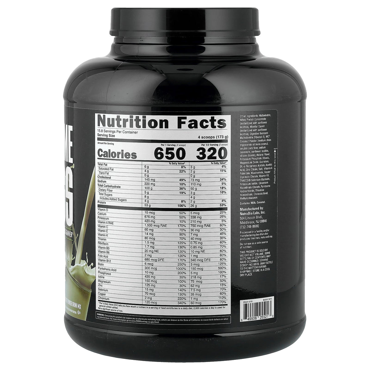 NutraBio, Extreme Mass, Vanilla, 6 lb (2,722 g)