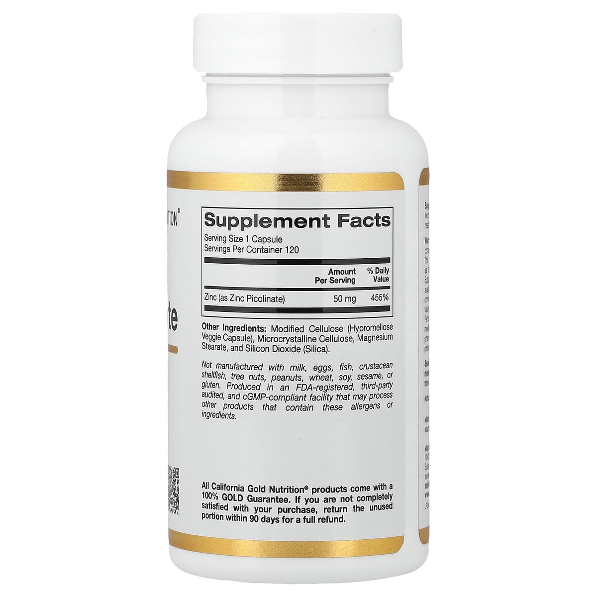 California Gold Nutrition, Zinc Picolinate, 50 mg, 120 Veggie Capsules