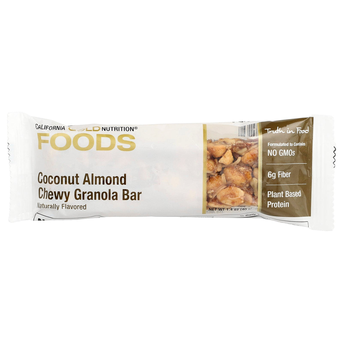 California Gold Nutrition, Foods, Coconut Almond Chewy Granola Bars, 12 Bars, 1.4 oz (40 g) Each