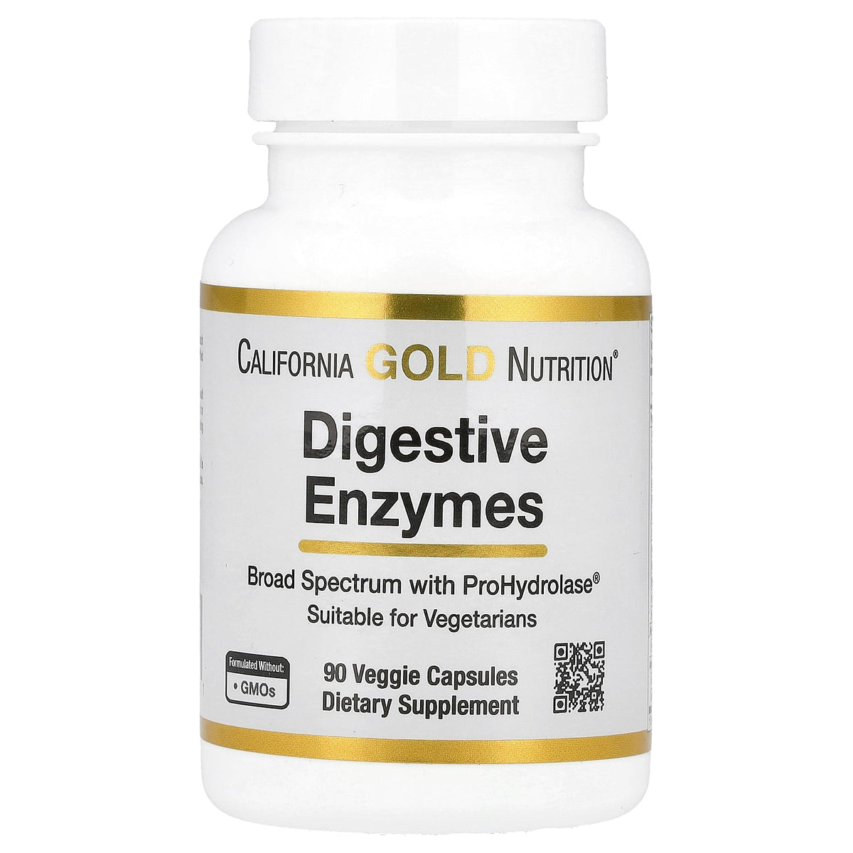 California Gold Nutrition, Digestive Enzymes with Proprietary Enzyme Blend, ProHydrolase® and Amylase Blend, 90 Veggie Capsules